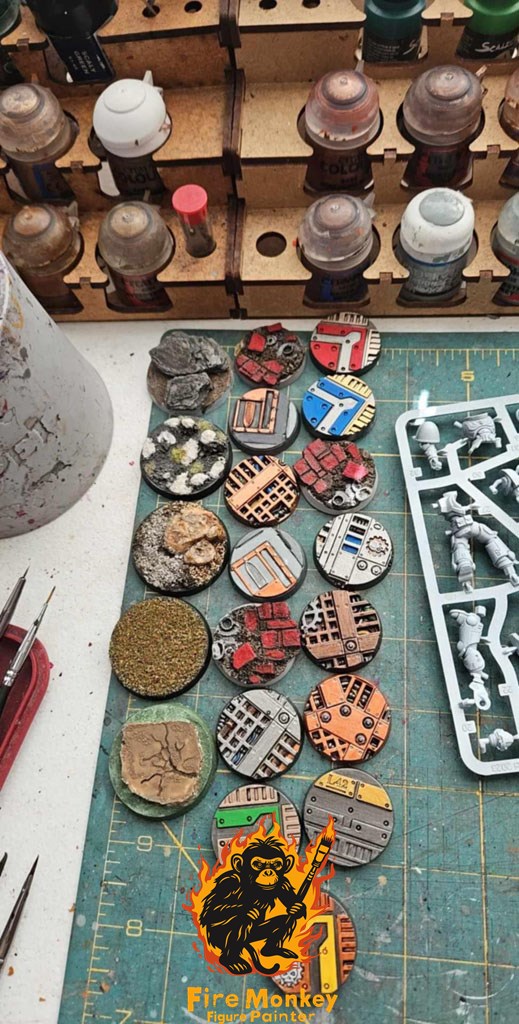Custom painted miniature bases collection