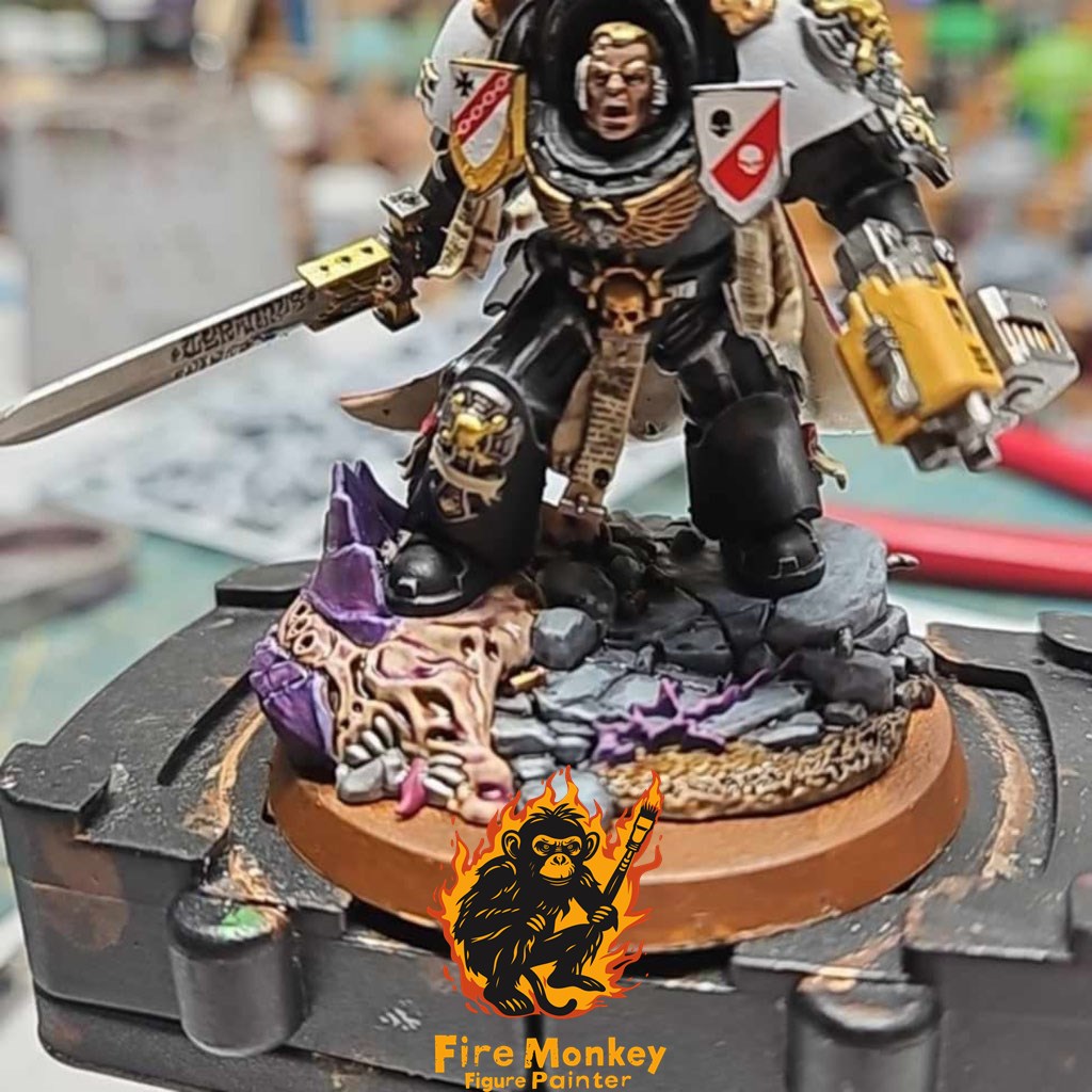 Black Templars Castellan on Tyranid trophy