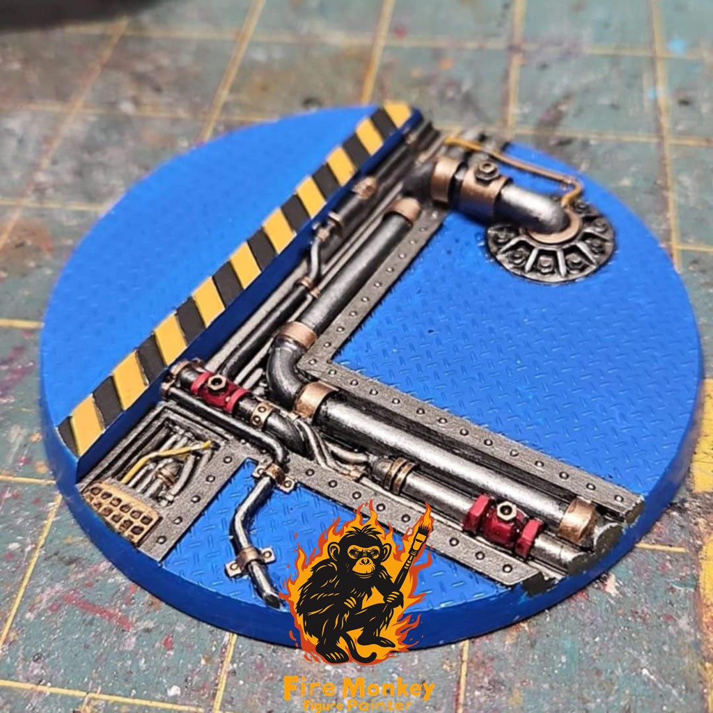 Industrial scenic base with pipes