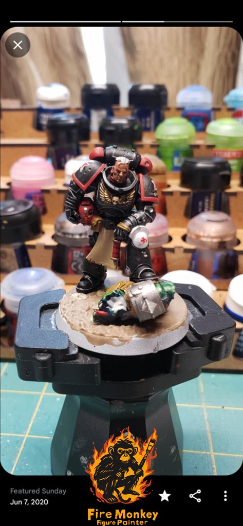Black Templars Sergeant with Ork trophy